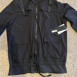 Womens black boutique zip up jacket small NWT Mono B